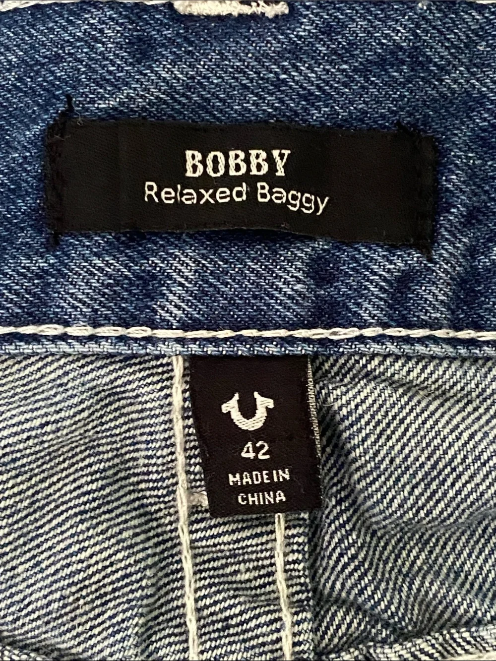 True Religion BOBBY Relaxed Baggy Blue Denim Shorts